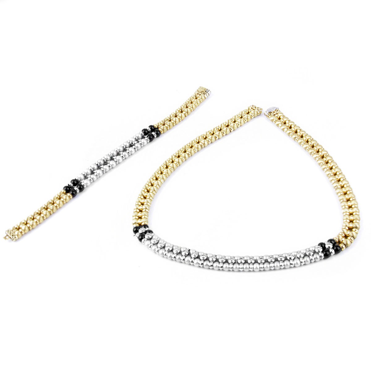 Vintage Zanaan 18K Gold Necklace and Bracelet