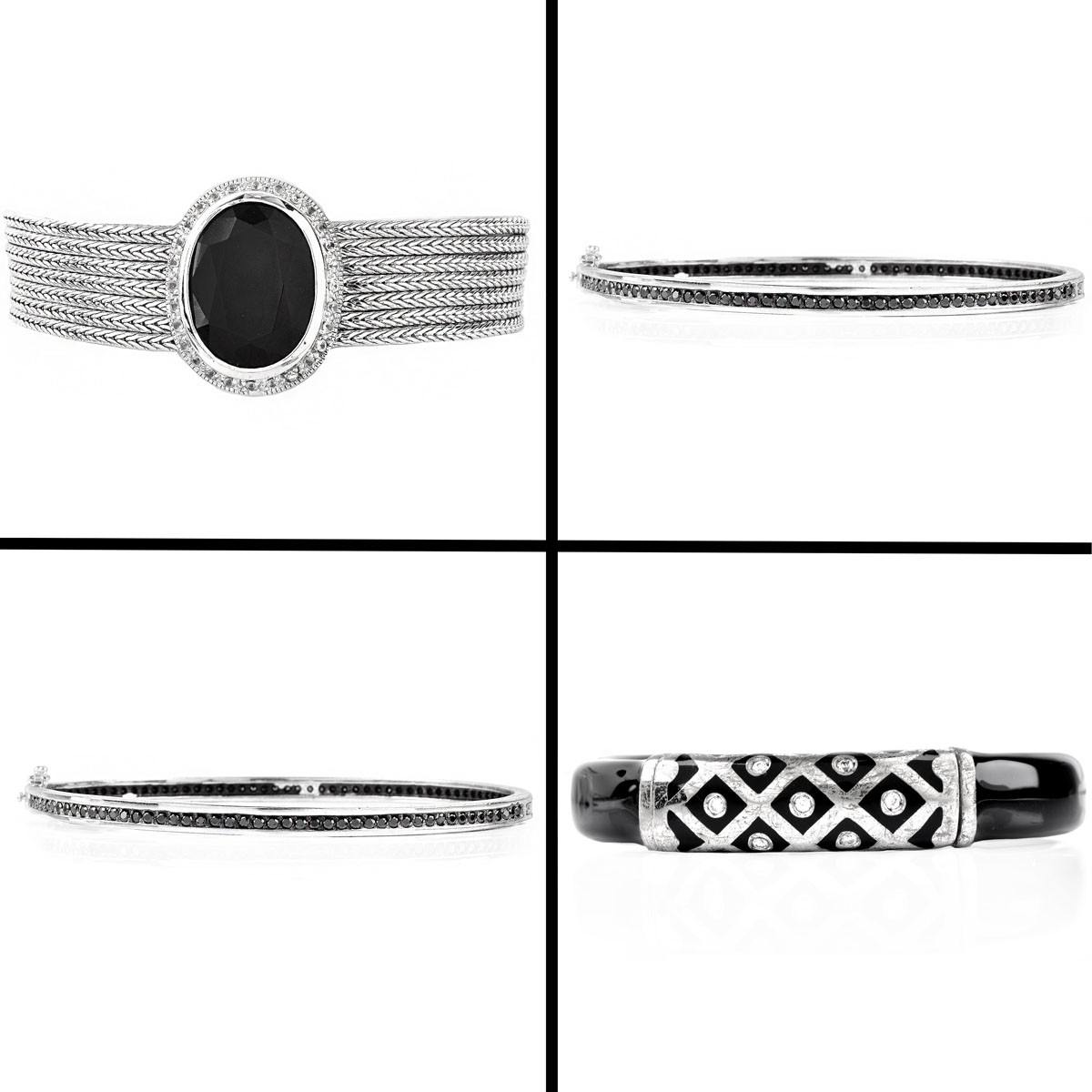 4 Sterling Silver Cz Bracelets