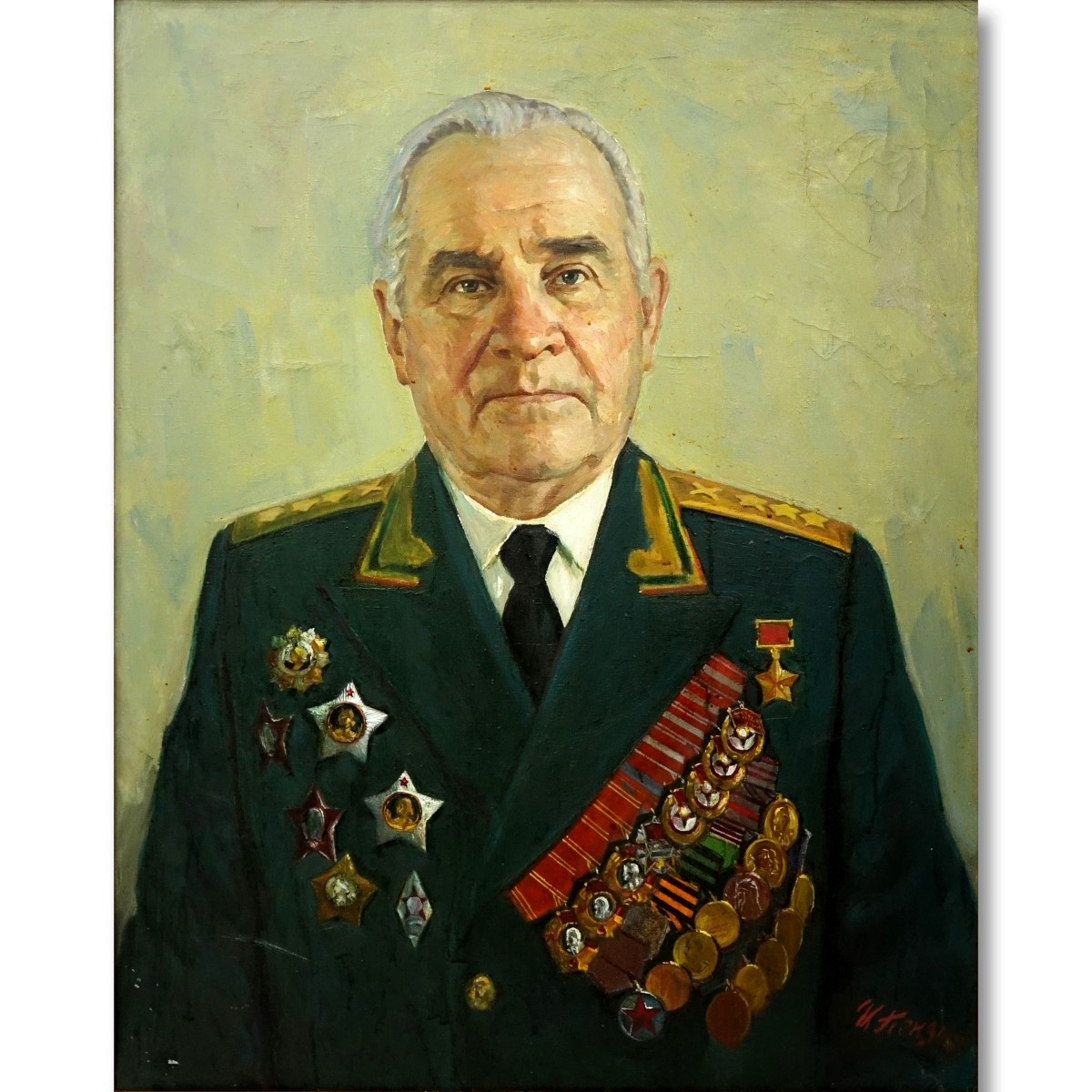 I. Penzov (20th C) Oil On Canvas, Portrait Of Gene