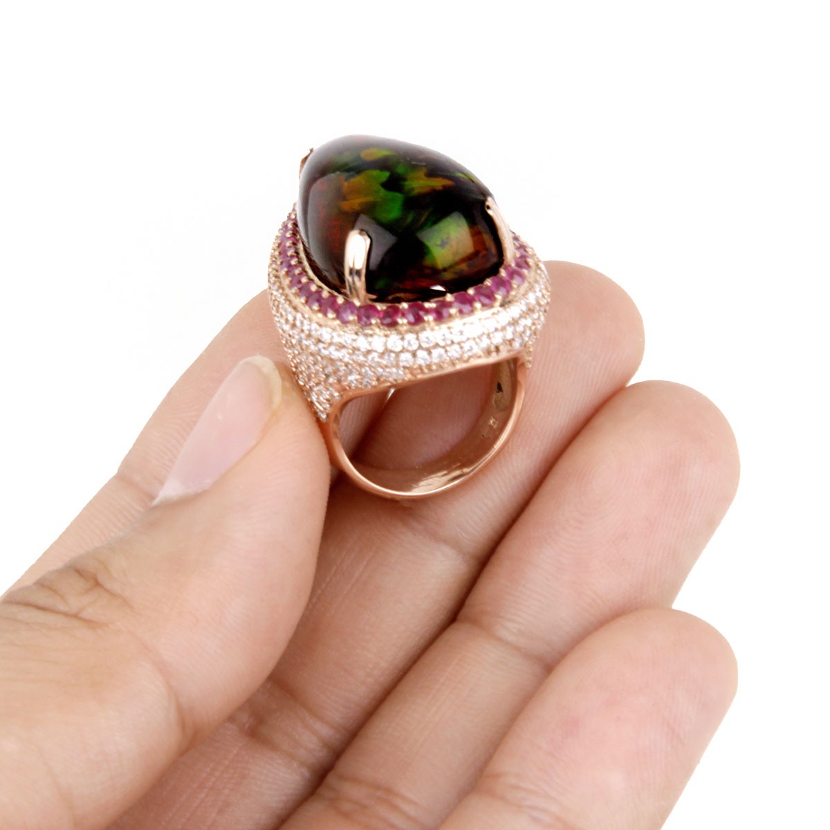 24.5 Carat Black Opal Ring