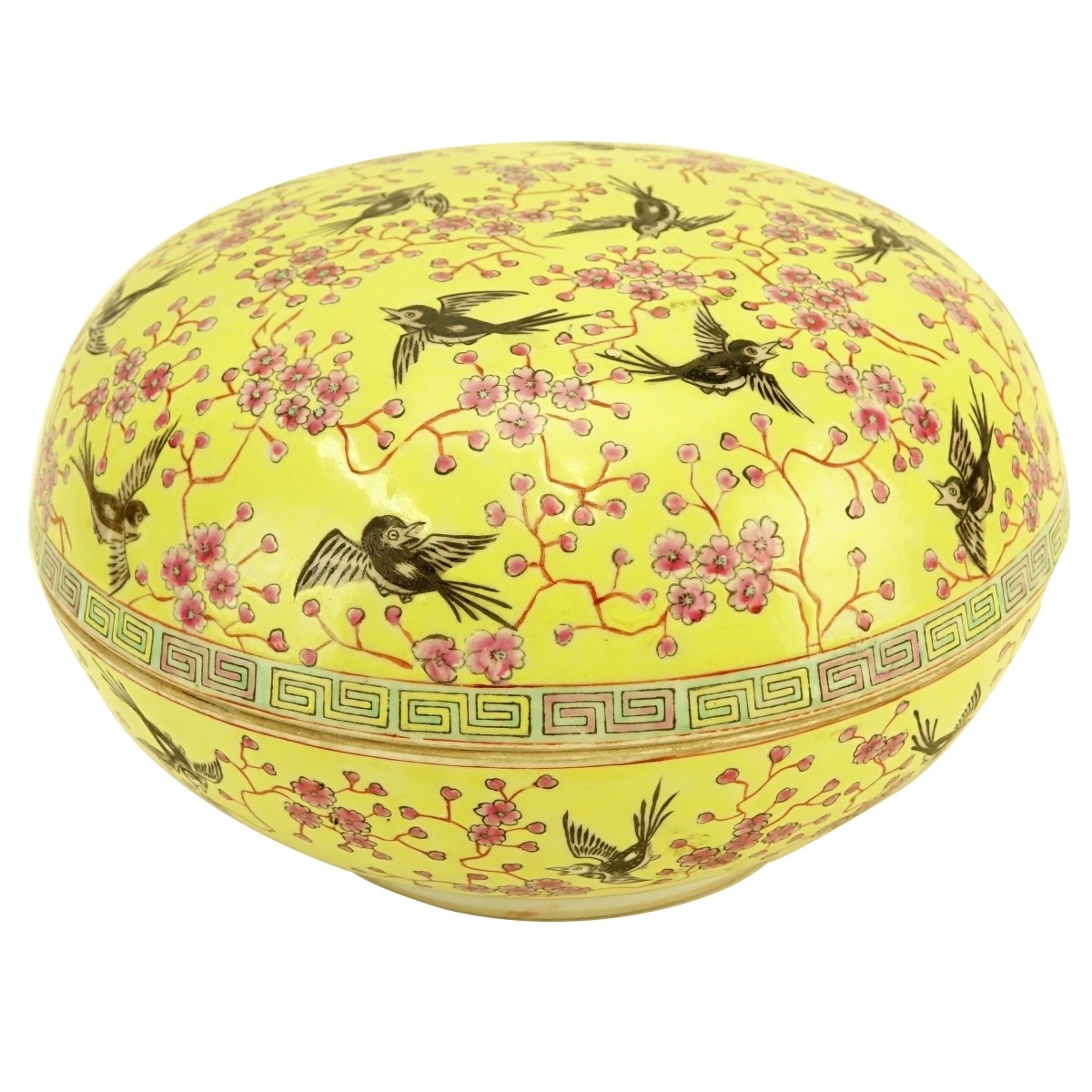 20th Century Chinese Famille Jaune Porcelain Box