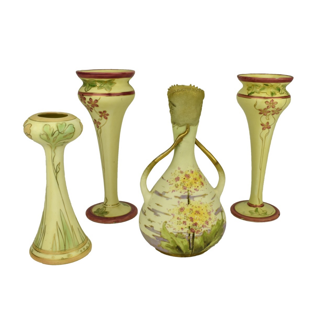 Four (4) Bohemian Porcelain Vases