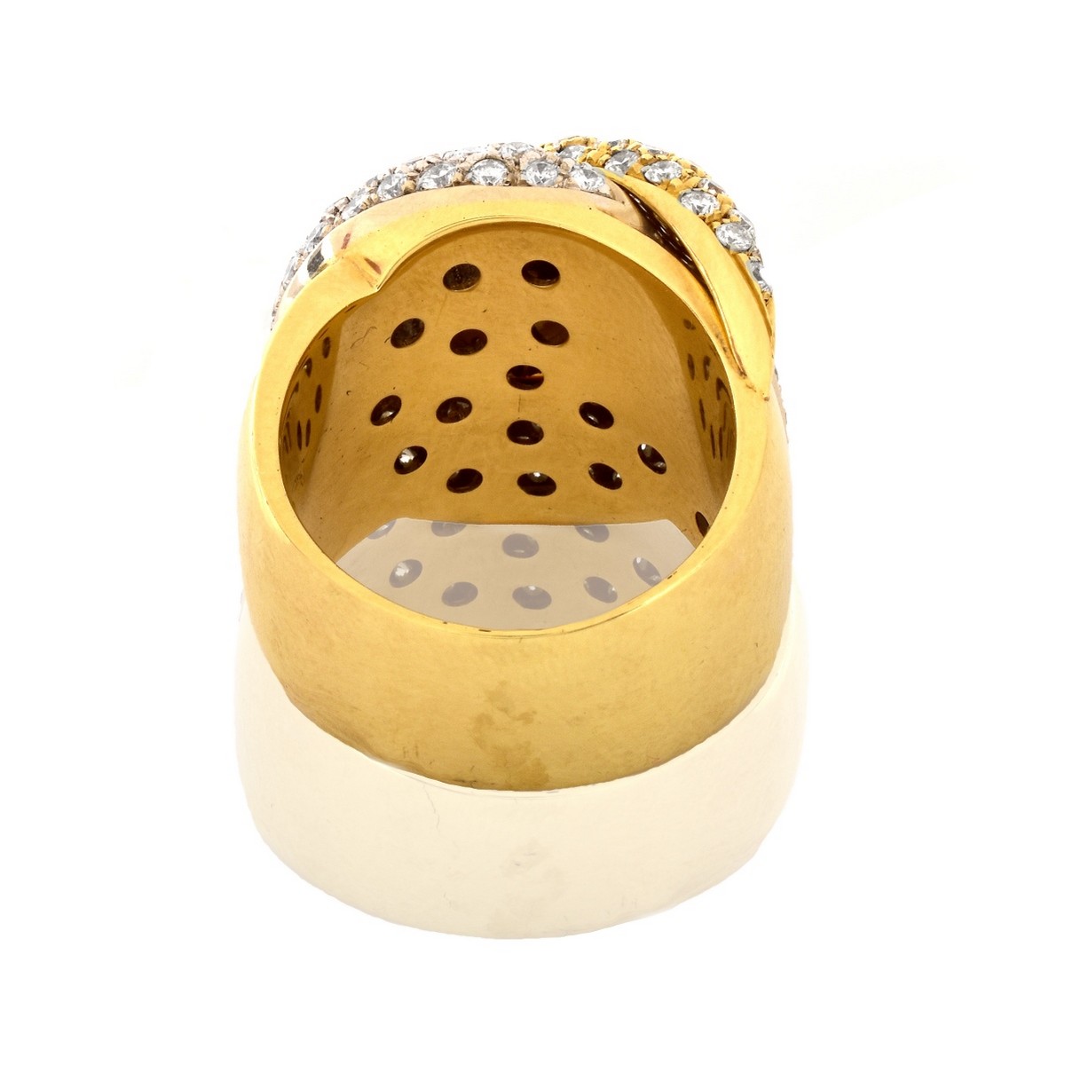 Diamond and 18K Yellow Gold Dinner Ring