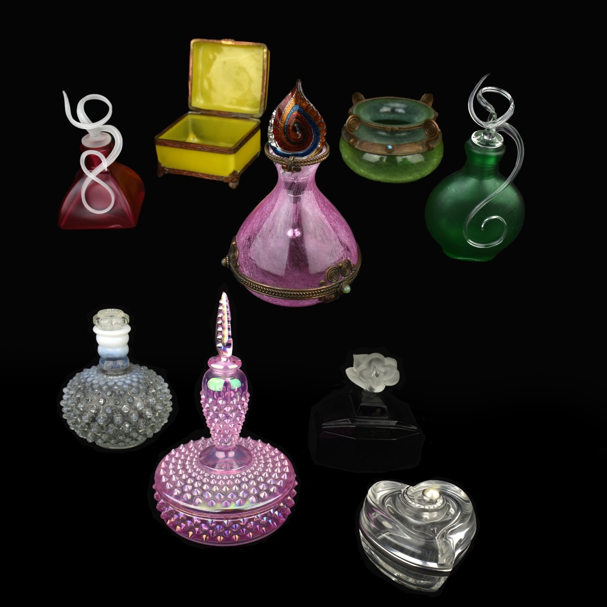Nine (9) Perfume Bottles & Vanity Items