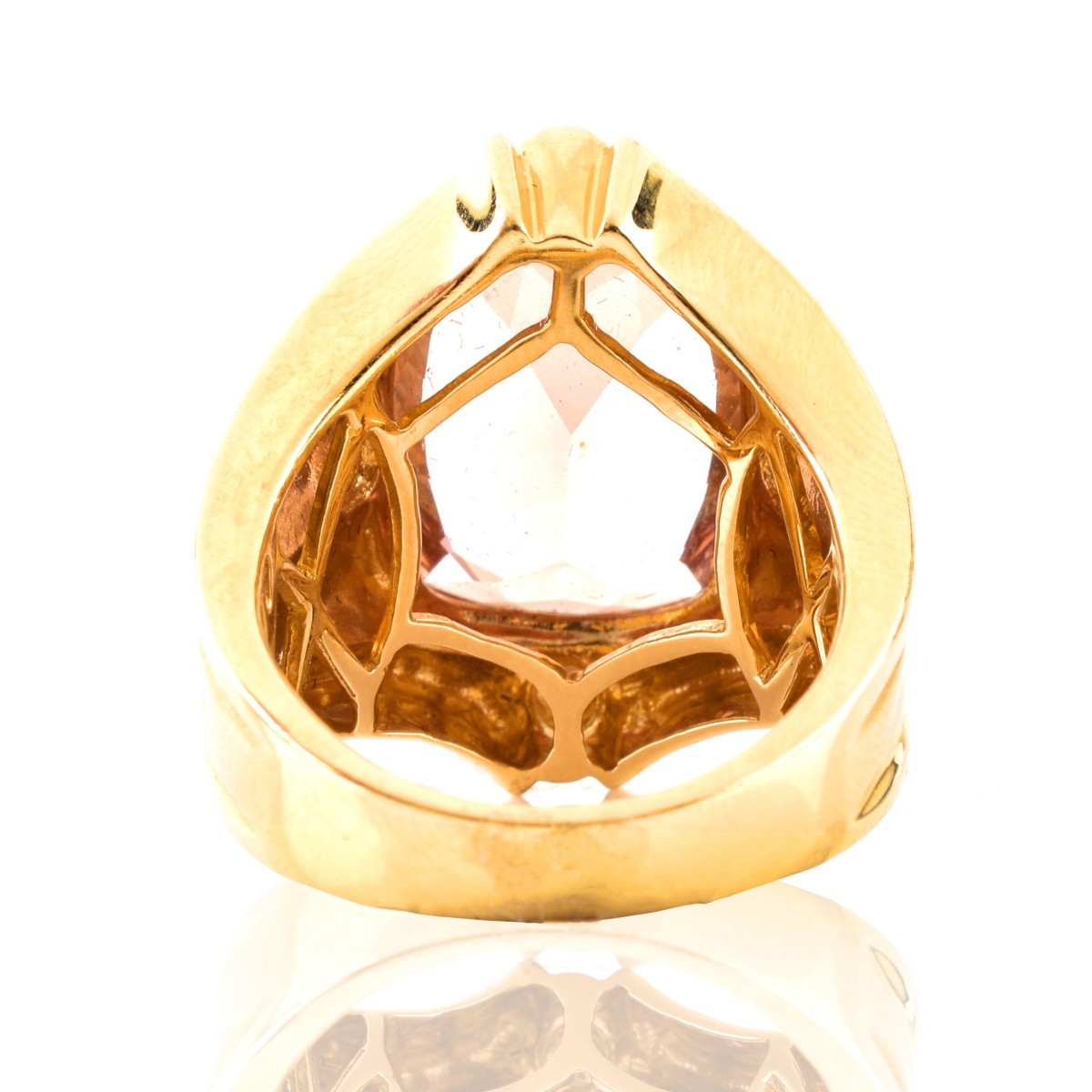 Morganite, Diamond and 14K Gold Ring