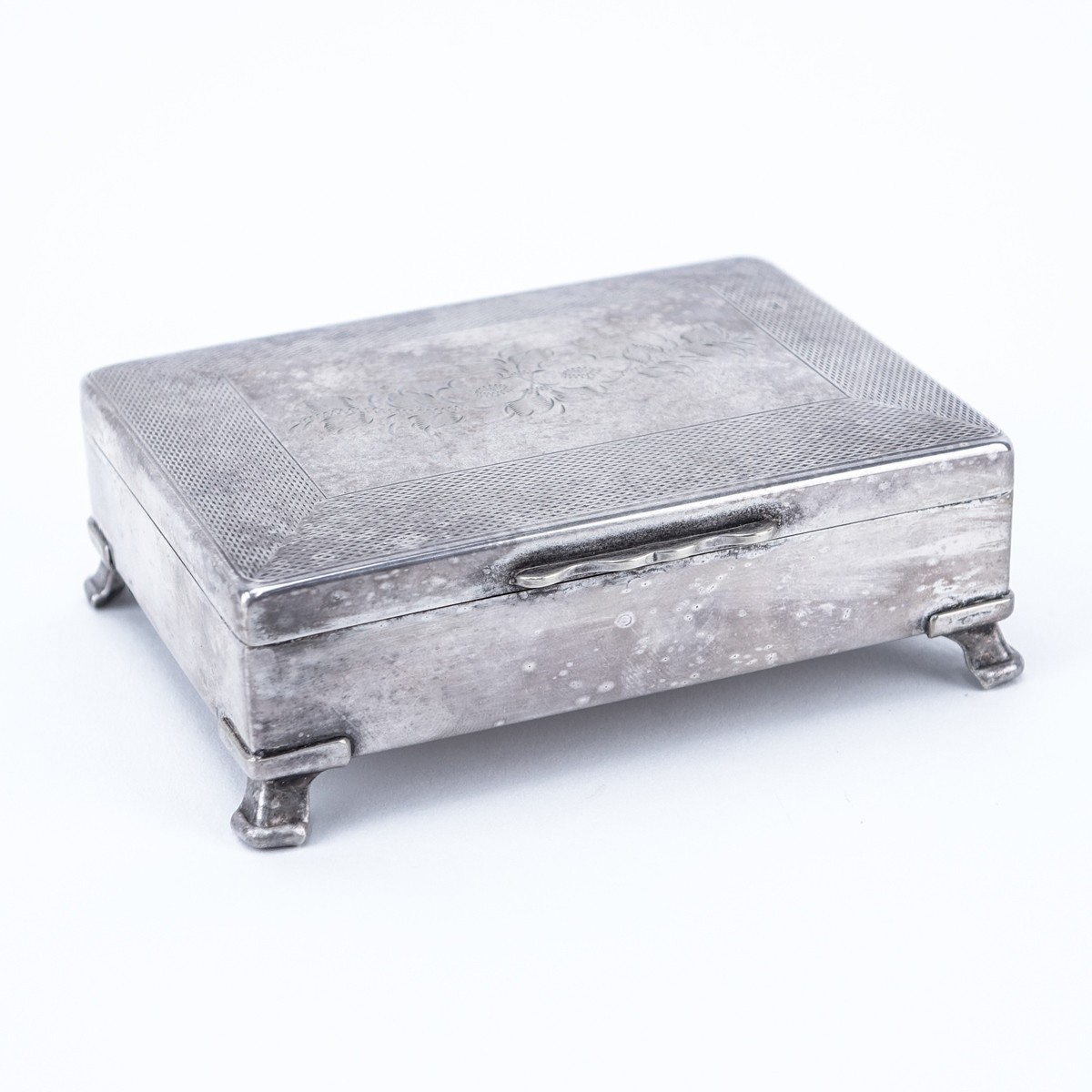 Aristocrat Silver Plated Wood Lined Cigarette Box