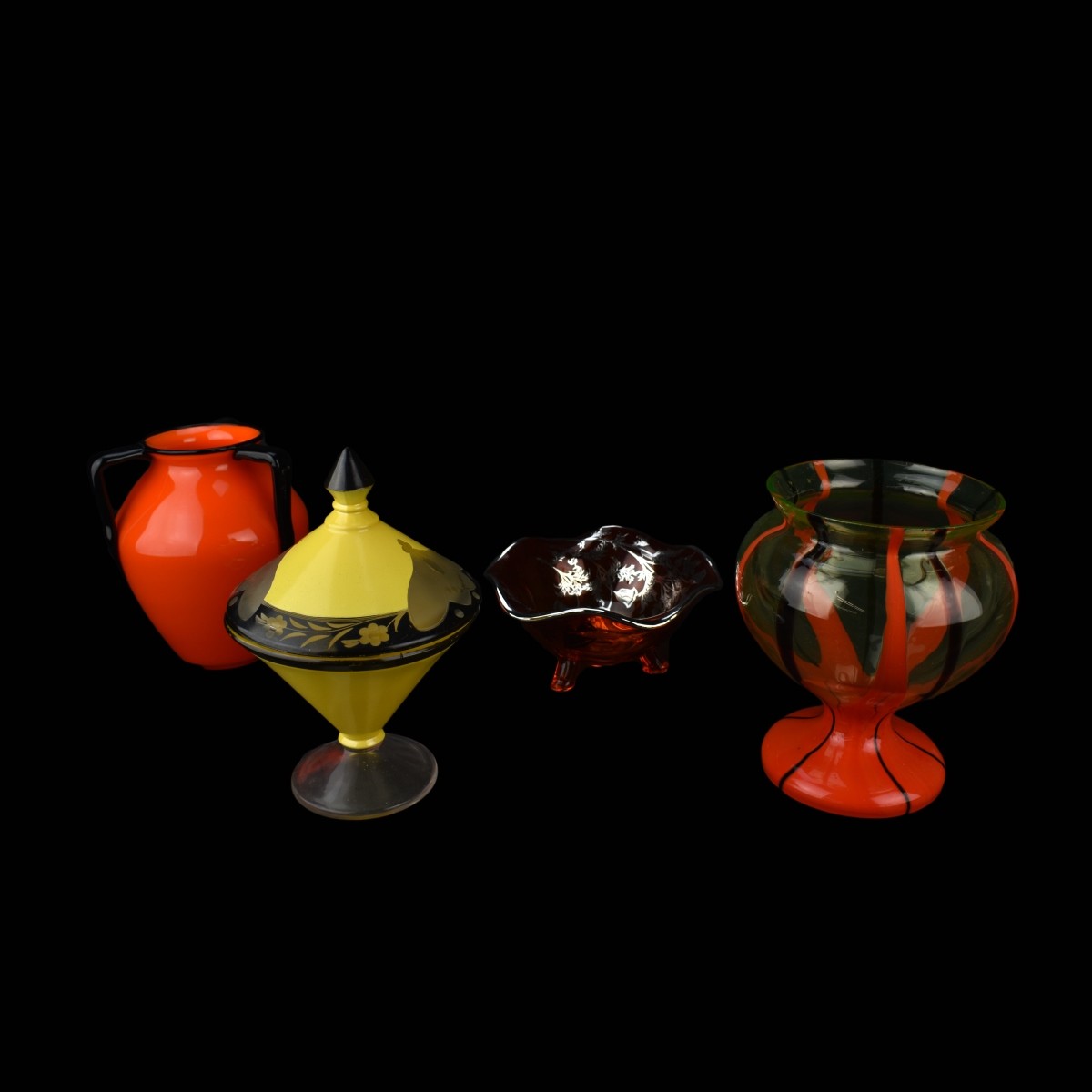 Grouping of Four (4) Art Glass Tableware