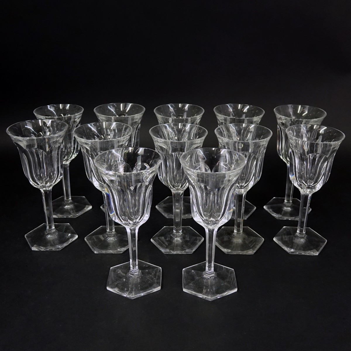 Twelve (12) Baccarat Malmaison White Wine Glasses