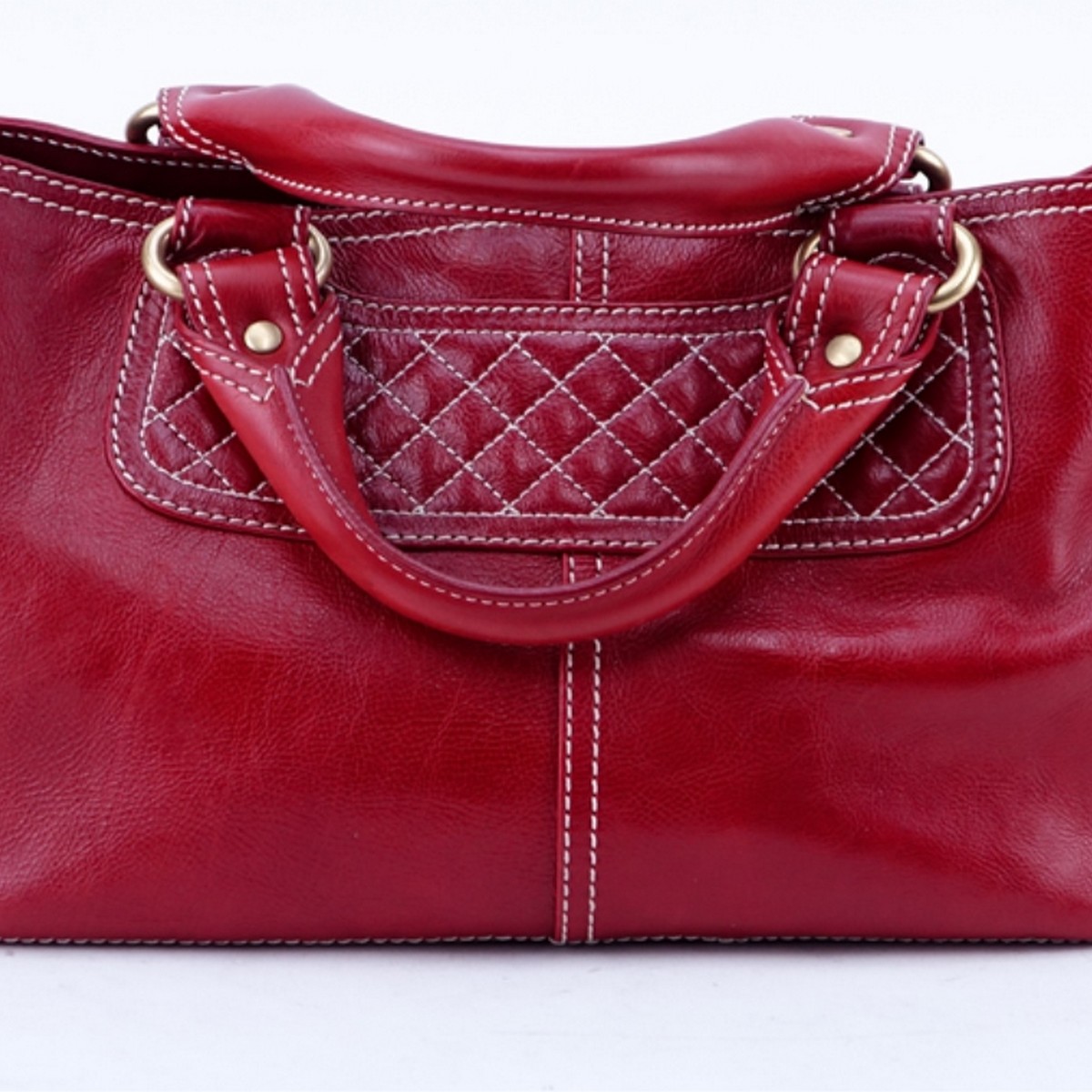 Celine Red Soft/Quilted Leather Boogie Bag
