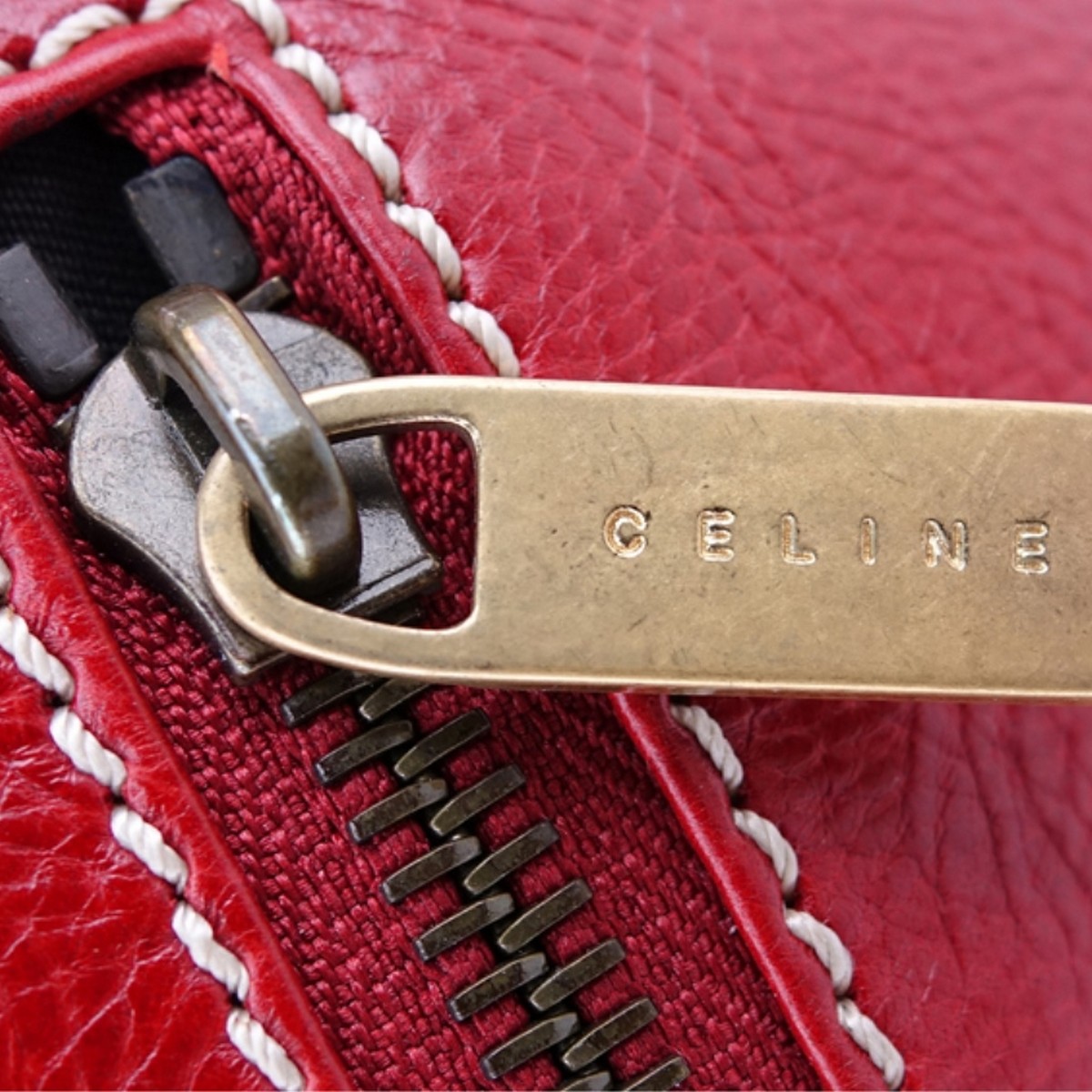 Celine Red Soft/Quilted Leather Boogie Bag