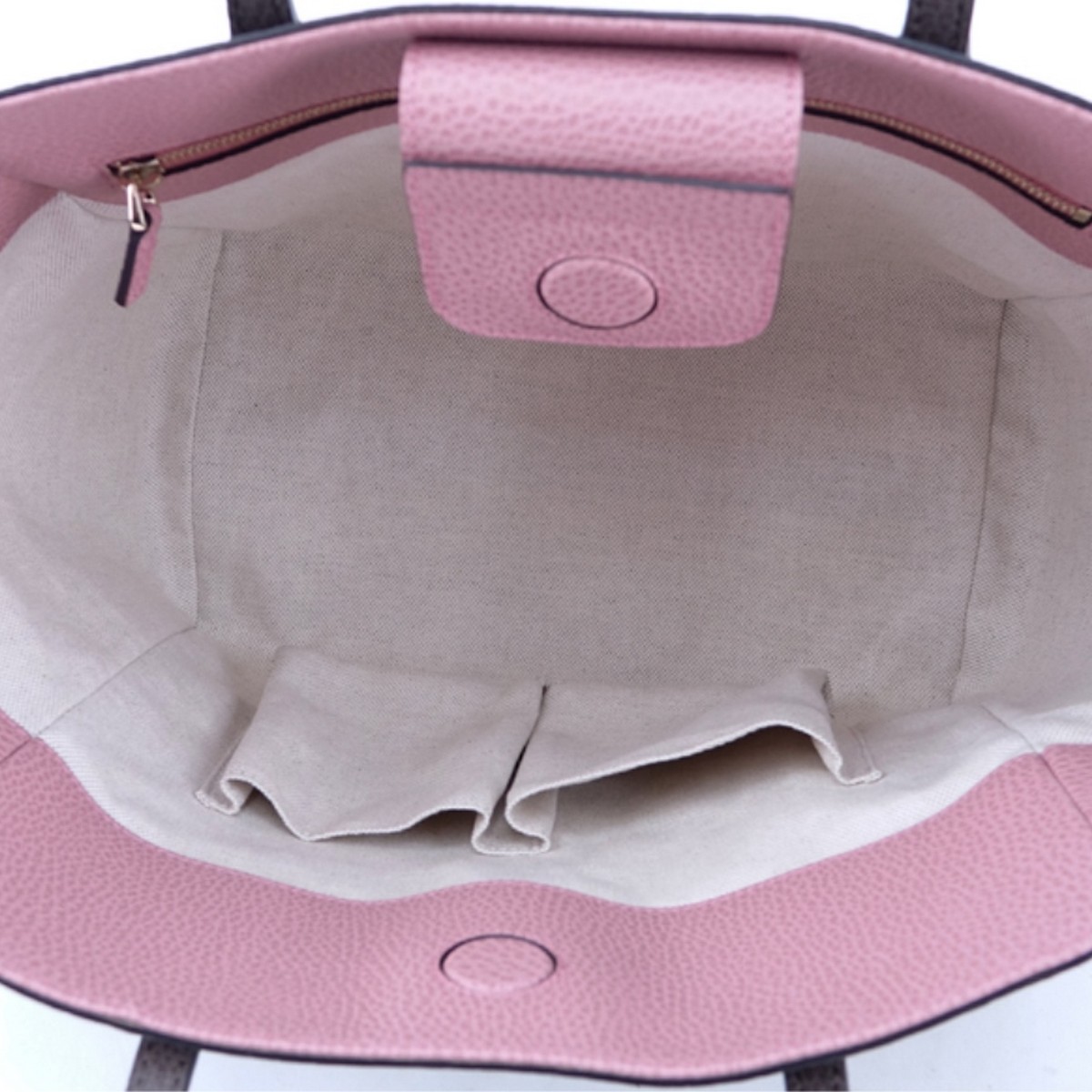 Gucci Taupe/Light Pink Grained Leather Swing PM