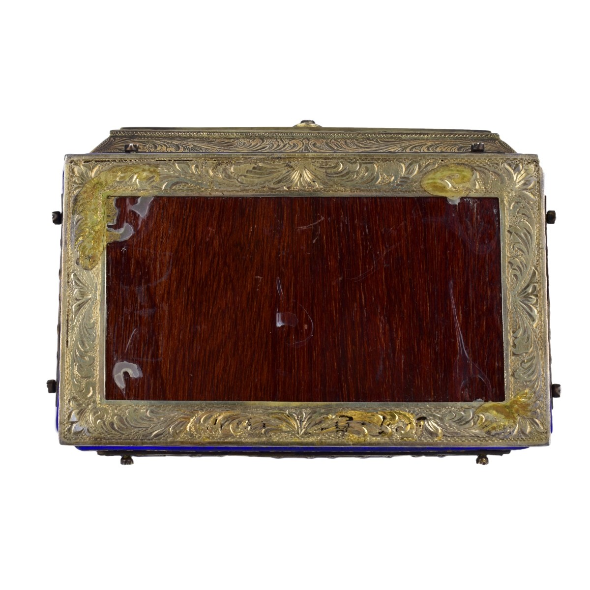 Antique Silver Enameled Jeweled Box