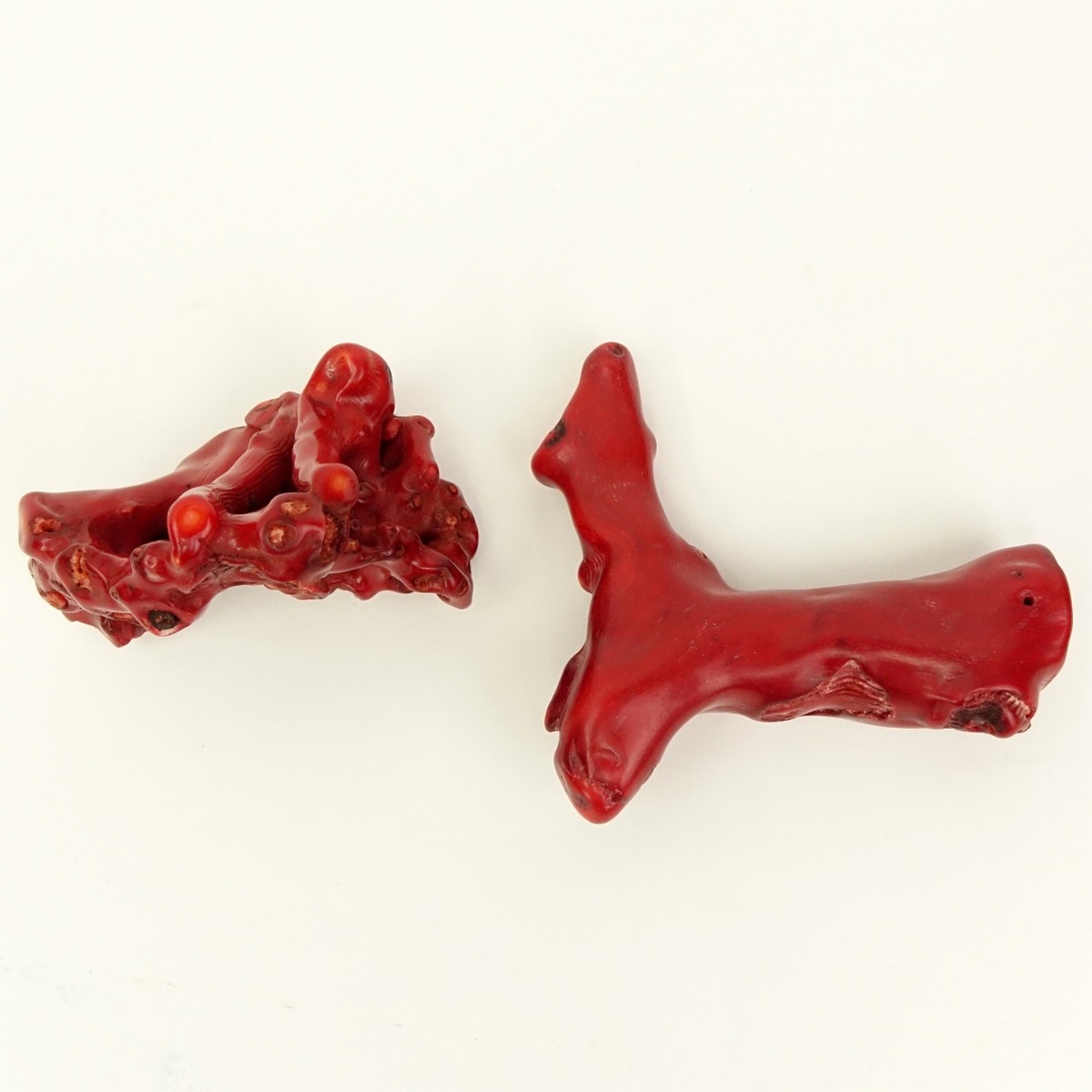 Grouping of Two (2) Chinese Red Coral Carvings