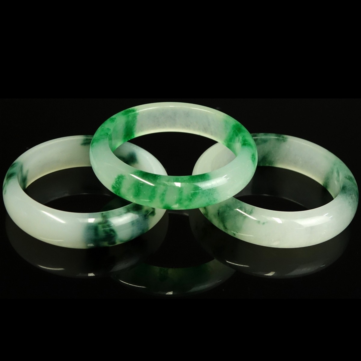 Three (3) Chinese Jade Bangle Bracelets
