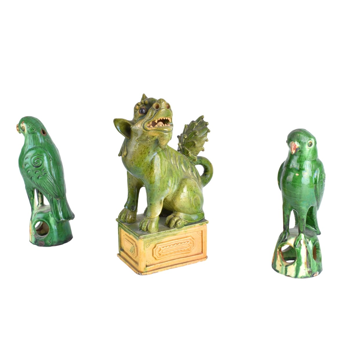 Three Chinese Tang Style Glazed Pottery Figures