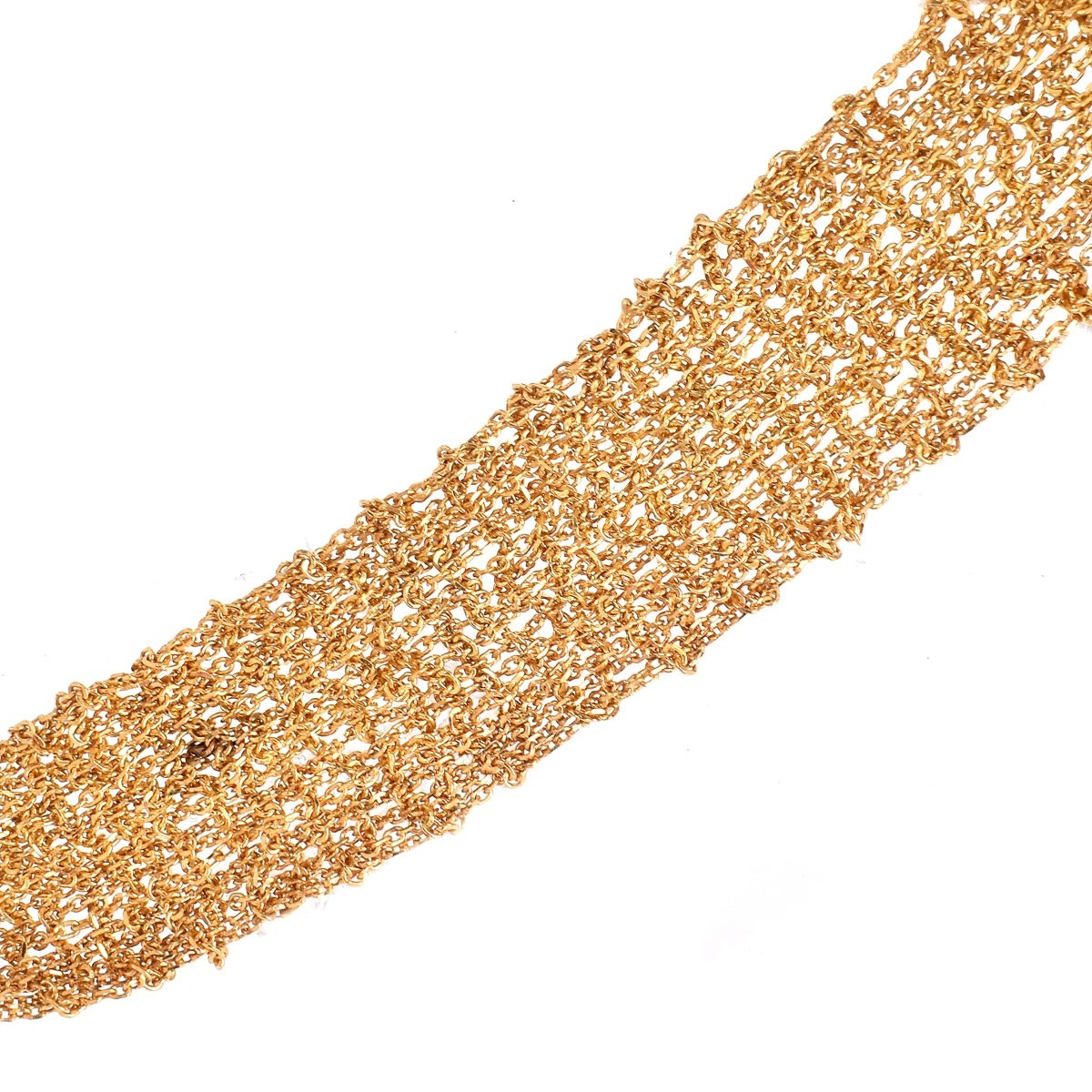Tiffany style Italian 18K Gold Mesh Necklace