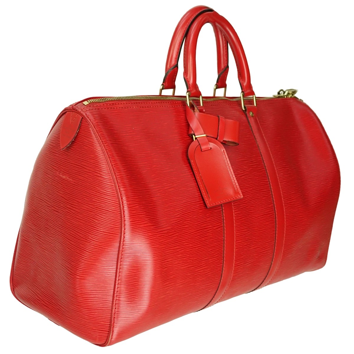 Louis Vuitton Red Epi Leather Keepall Travel Bag