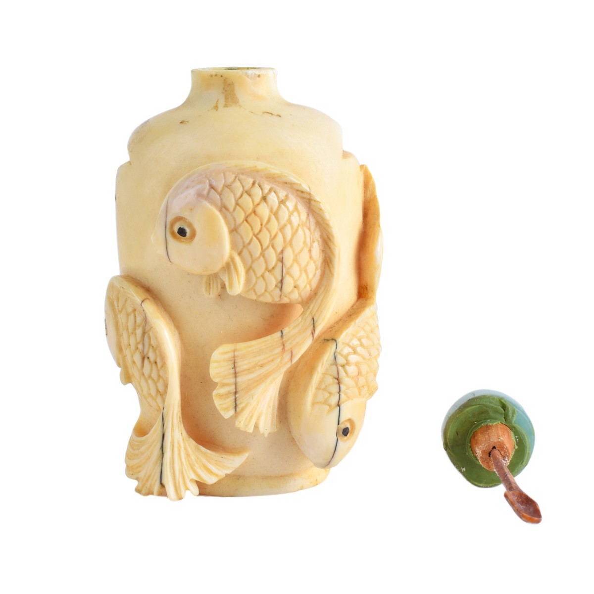 19th Century Chinese Carved Ivory Snuff Bottle
