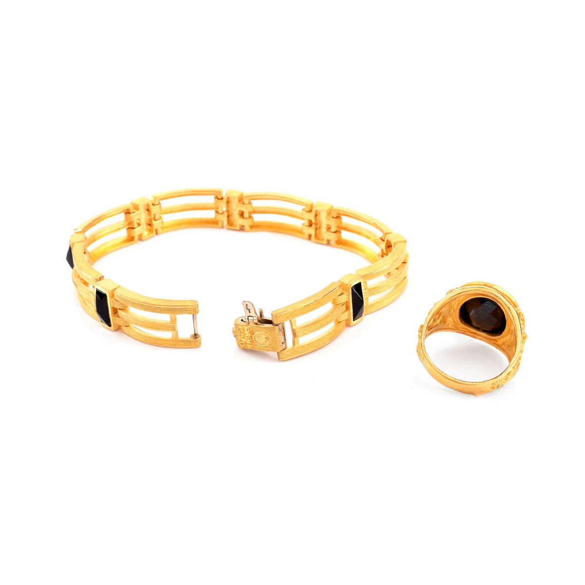 Man's Gold Ring and Bracelet