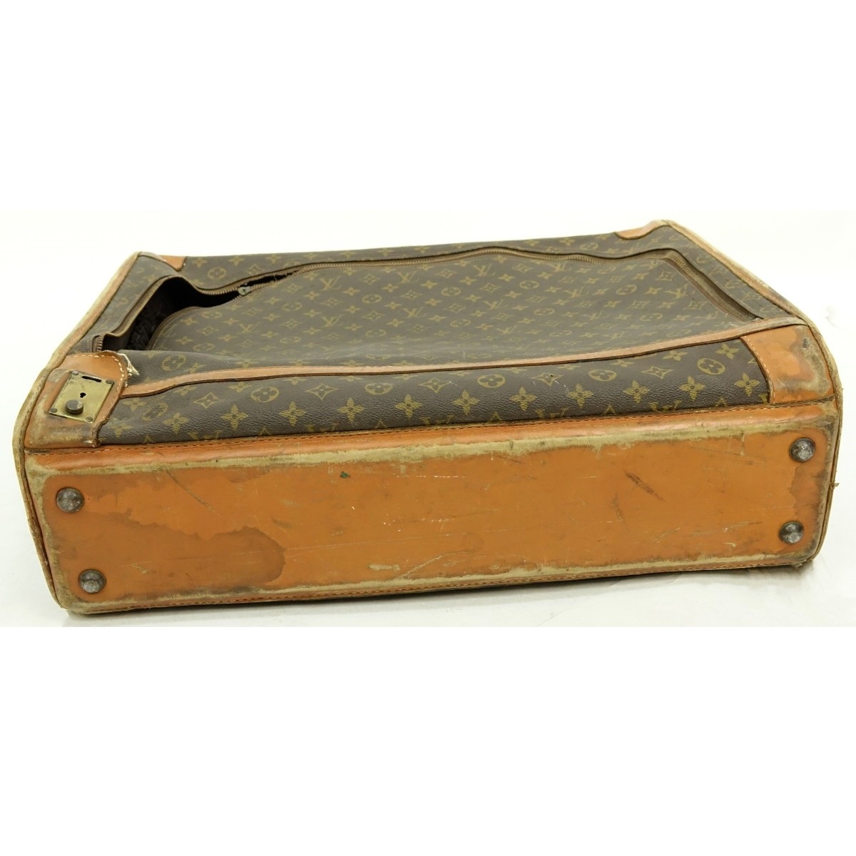 Louis Vuitton monogrammed Brown Leather Suitcase