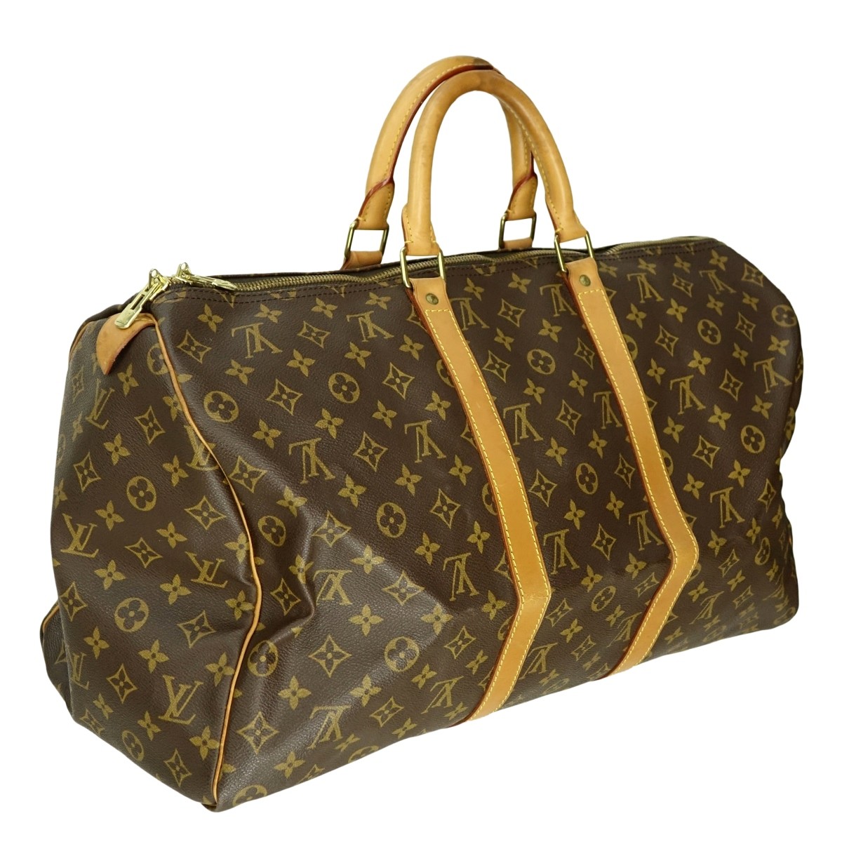 Louis Vuitton Brown Monogram Keepall 50 Travel Bag