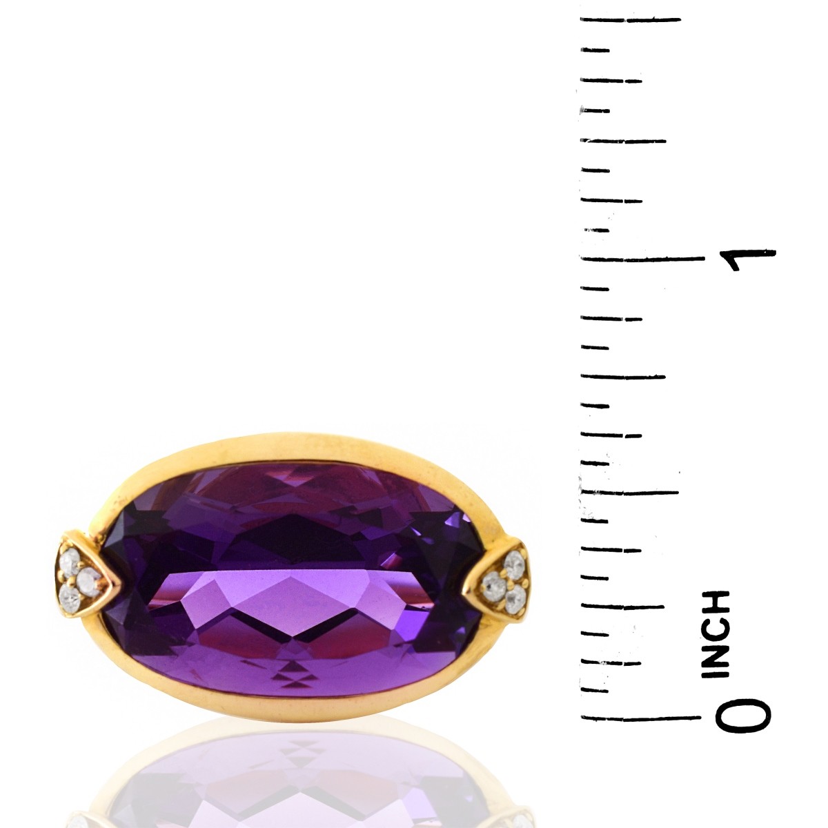 Amethyst, Diamond and 14K Gold Ring