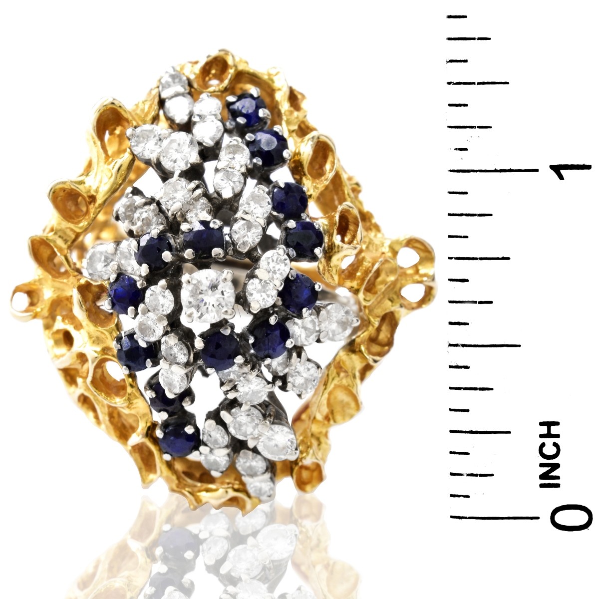Diamond, Sapphire and 14K Gold Ring