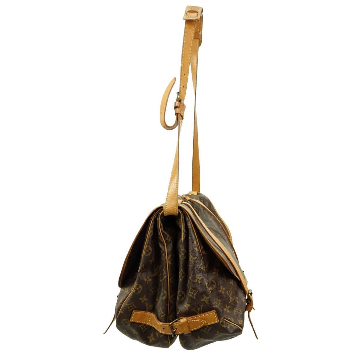 Louis Vuitton Brown Canvas Monogram Saumur Bag