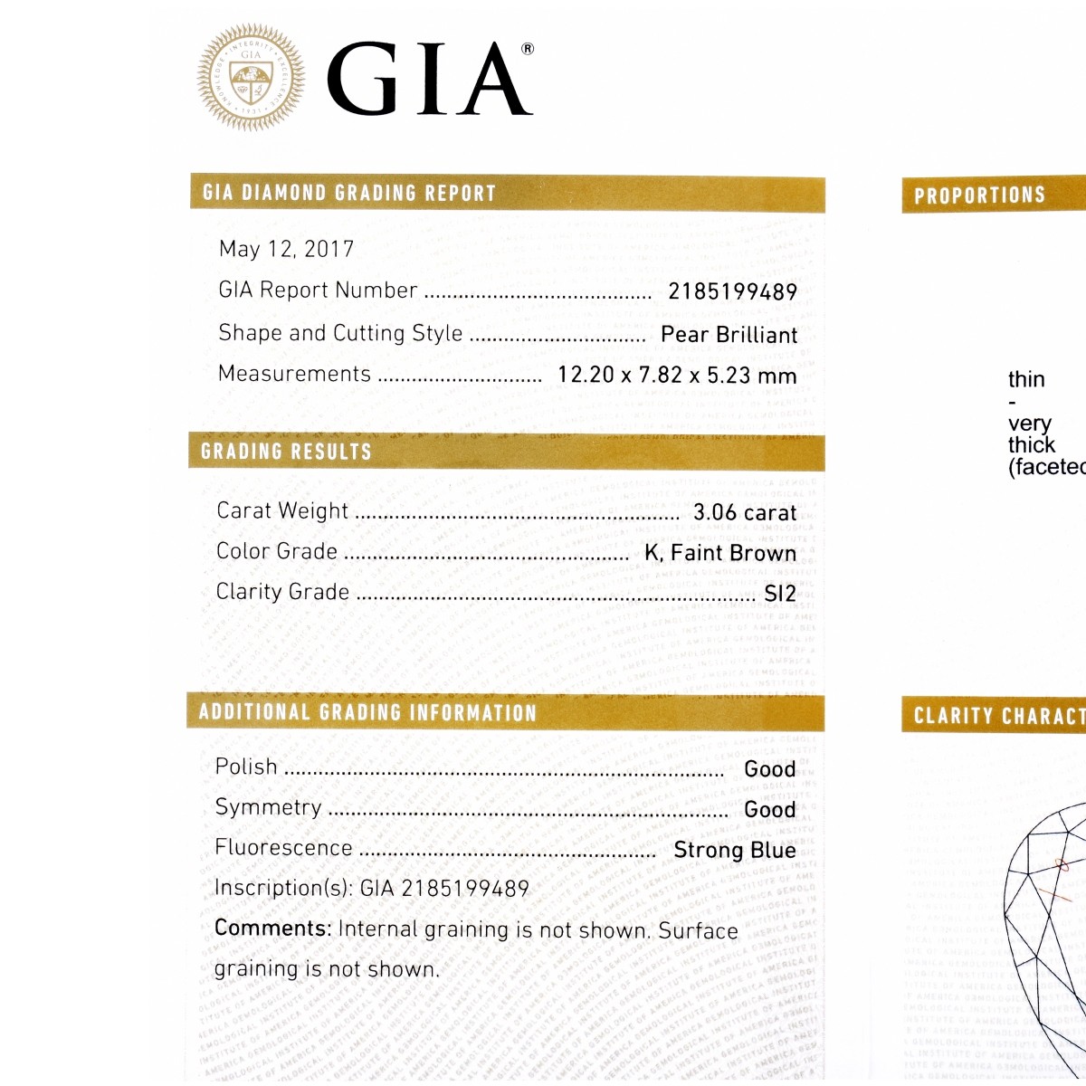 GIA Certified 3.06ct Diamond Ring