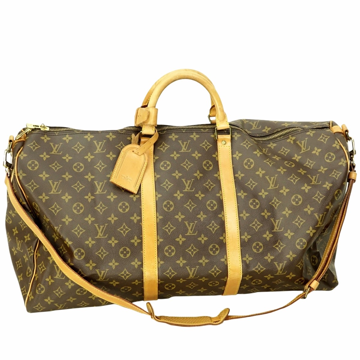 Louis Vuitton Brown Canvas Keepall Bandouliere 60