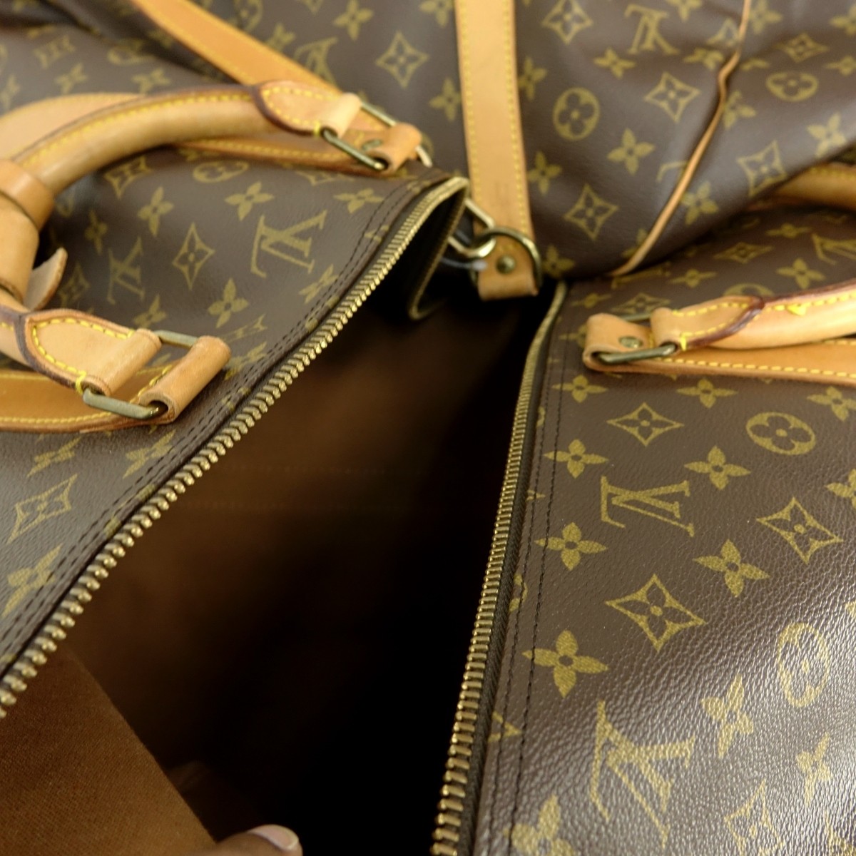 Louis Vuitton Brown Canvas Keepall Bandouliere 60
