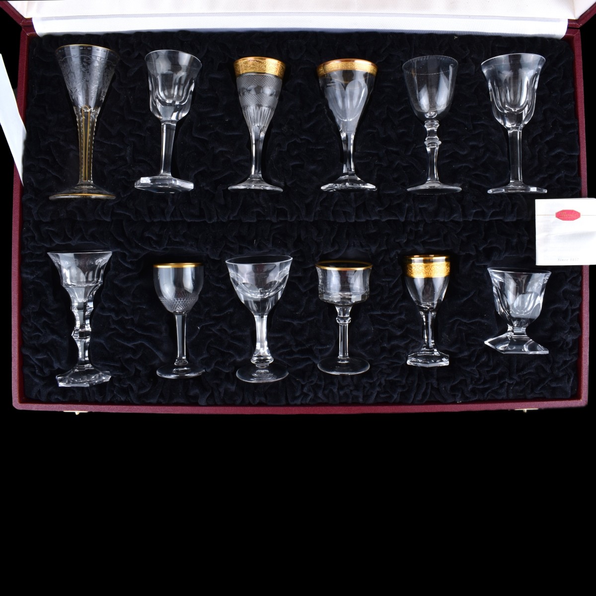Set of Twelve (12) Moser Crystal Liqueur Glasses