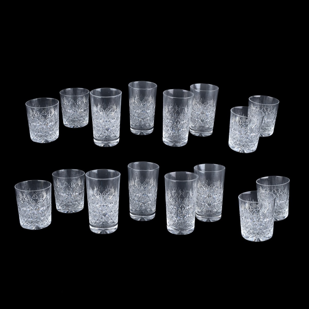 16 Thomas Webb Cut Crystal Glasses