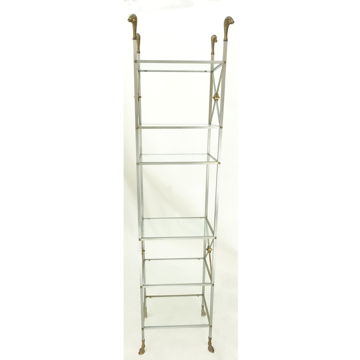 Figural Brass And Metal Etagere