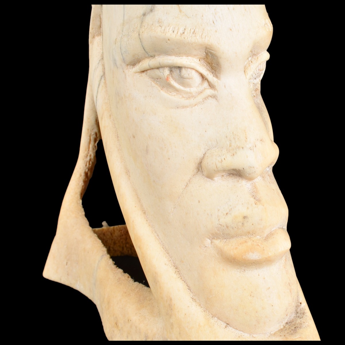 African Carved Bone Bust