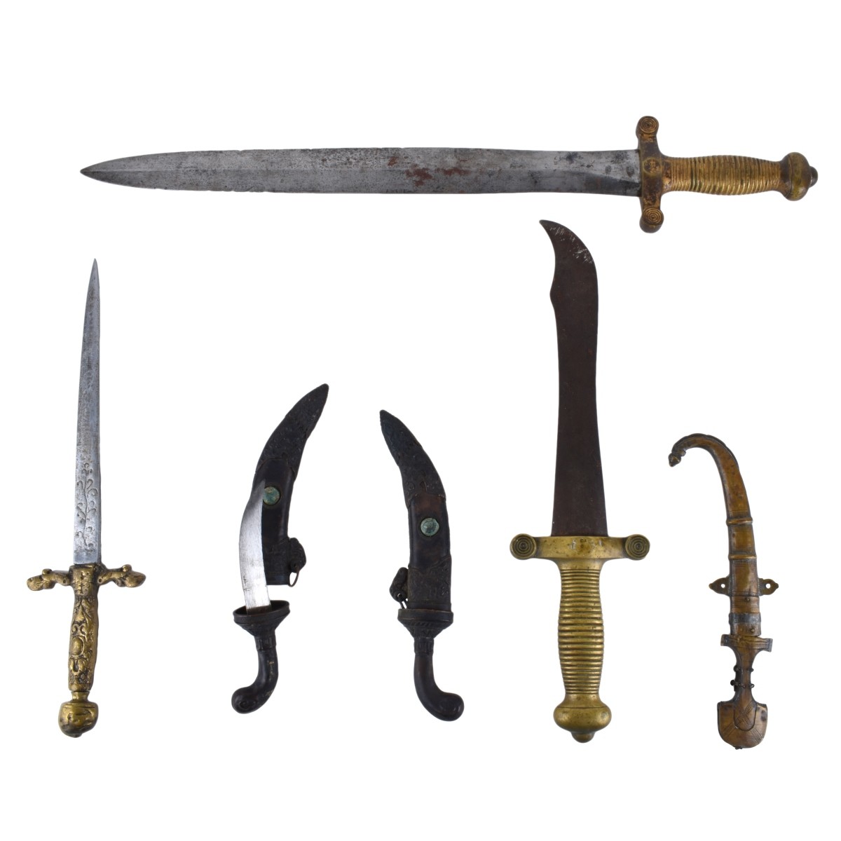 Six (6) Antique Swords and Knives