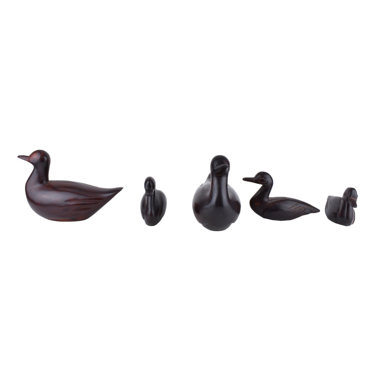 Grouping of Five (5) Carved Duck Decoys