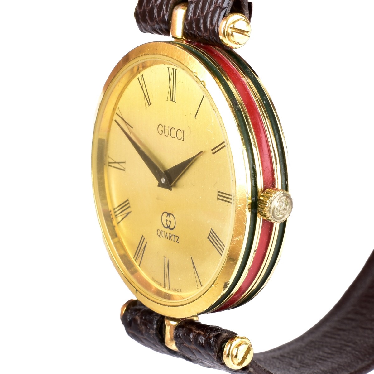 Vintage Gucci Gold Plated and Enamel Ladies Watch
