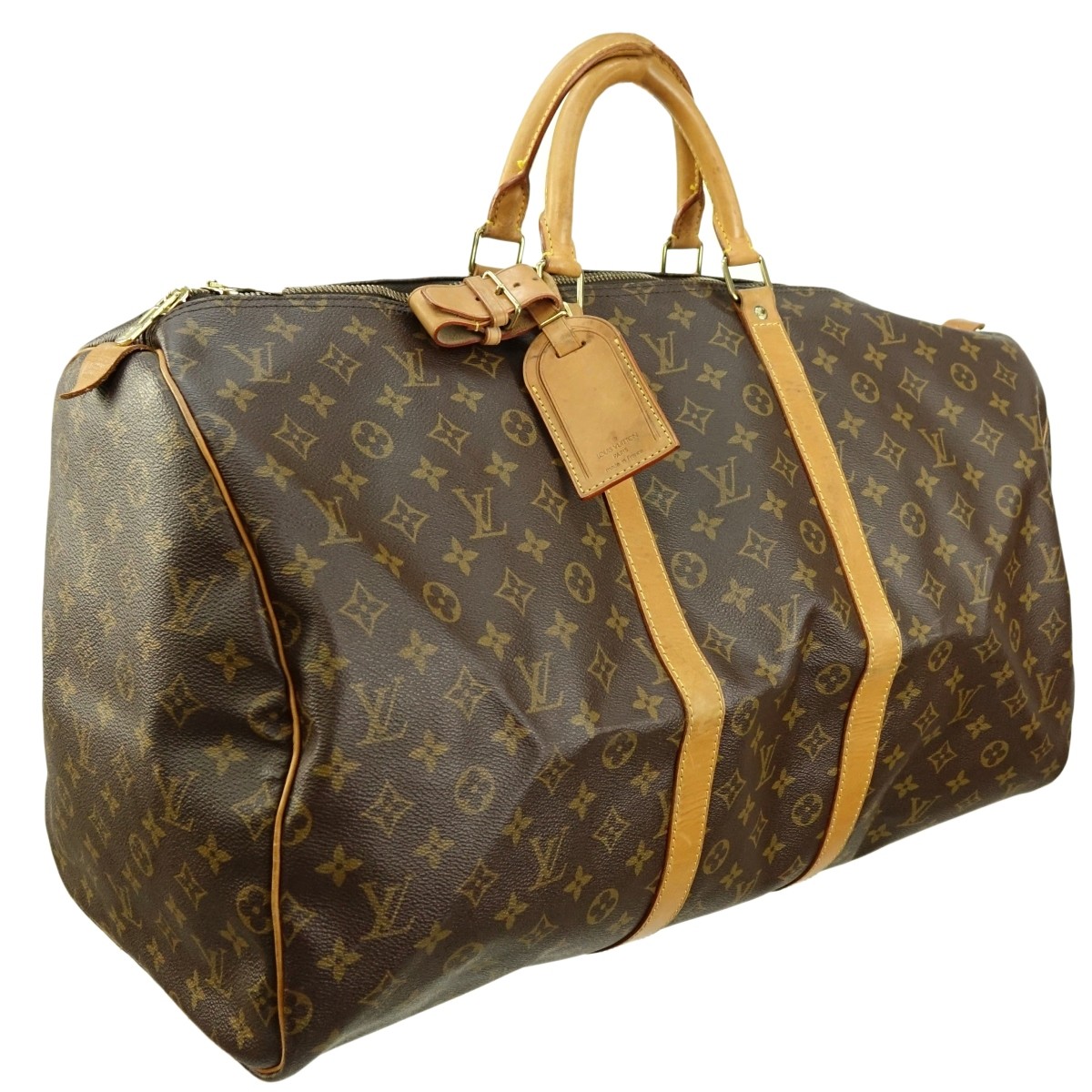 Louis Vuitton Brown Monogram Keepall 55 Travel Bag
