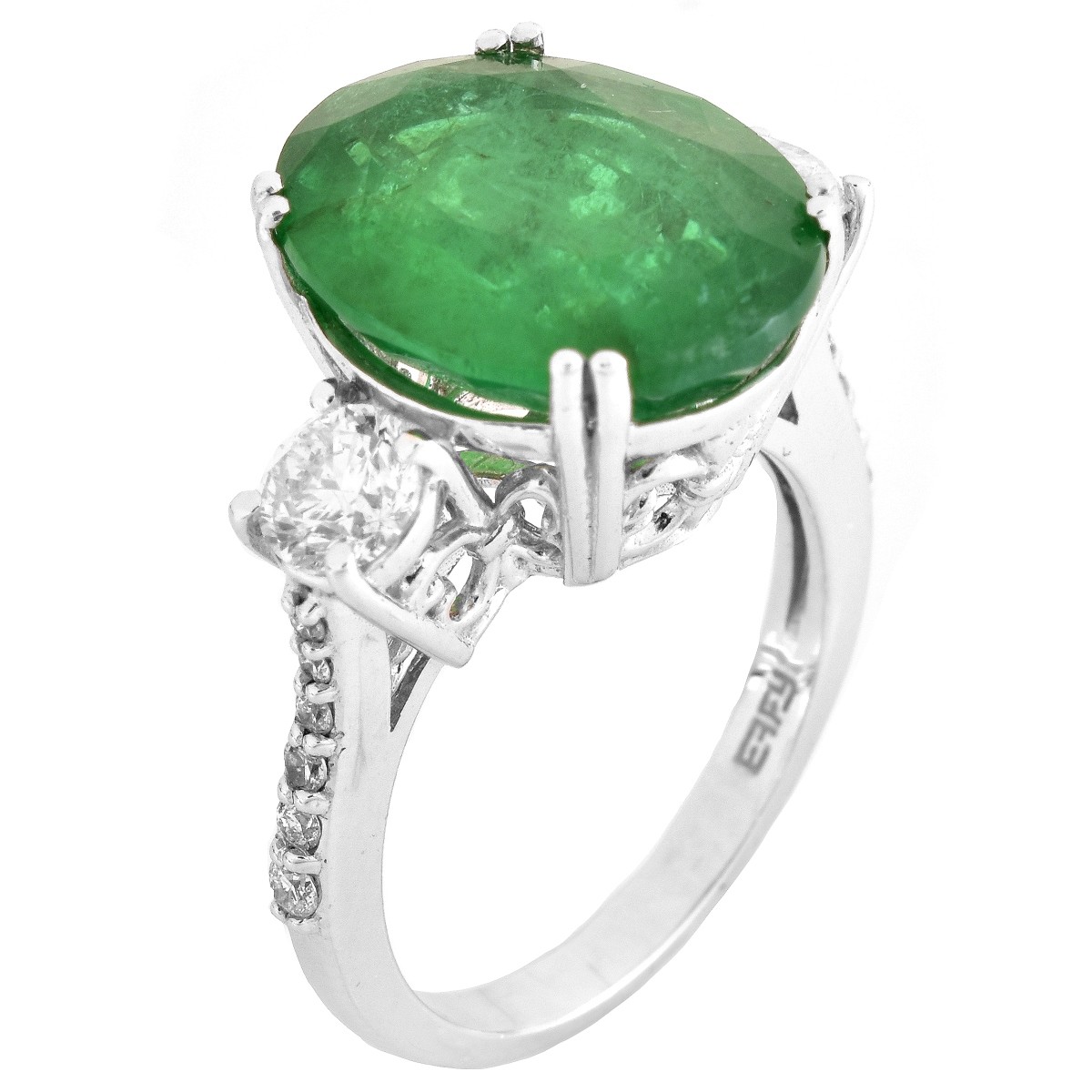 AGL Certified 7.34ct Emerald and 14K Gold Ring