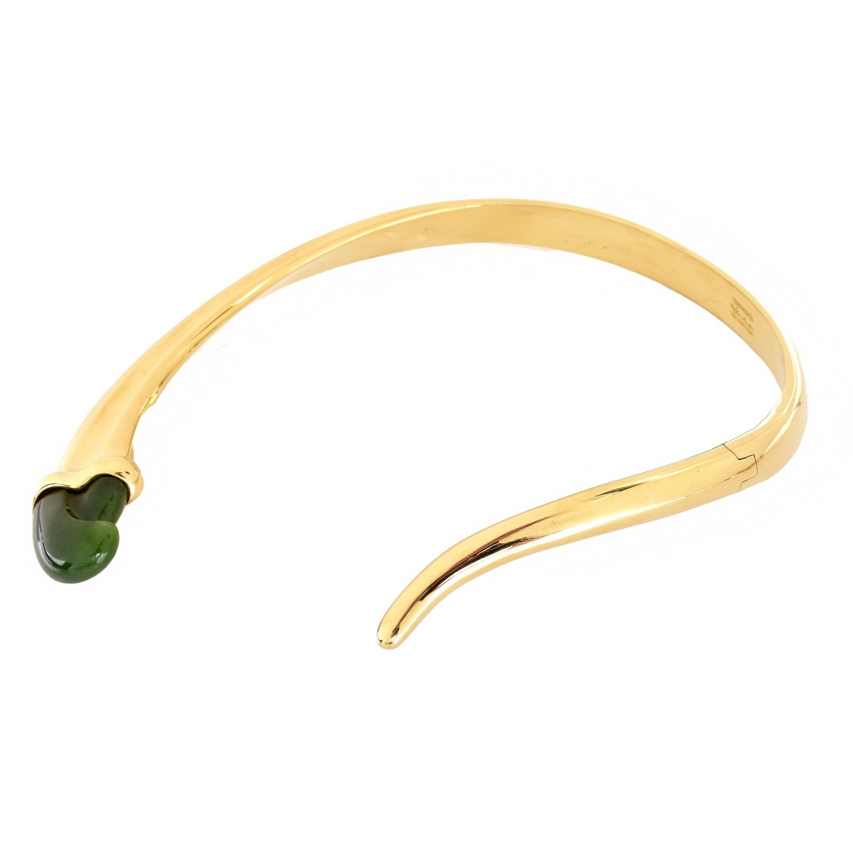 Tiffany & Co Elsa Peretti 18K Gold Jade Necklace