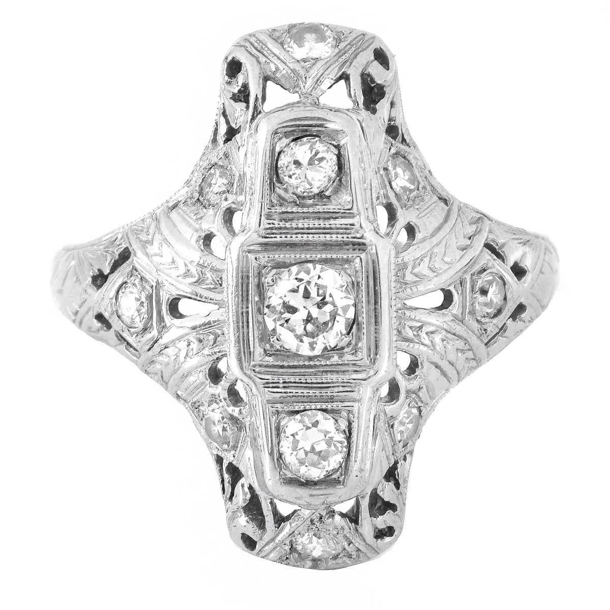 Art Deco Diamond and 18K Gold Ring