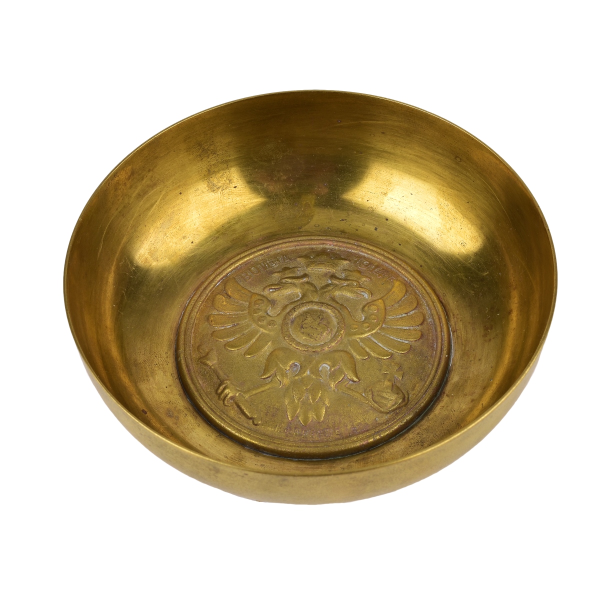 Faberge Style Russian Brass Wartime Bowl