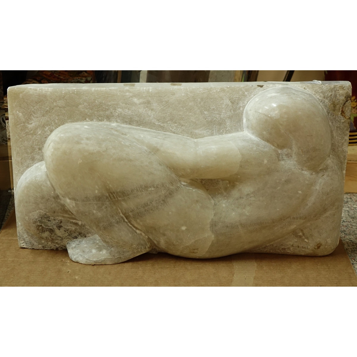 20th Century French Alabaster Relief Sculpture