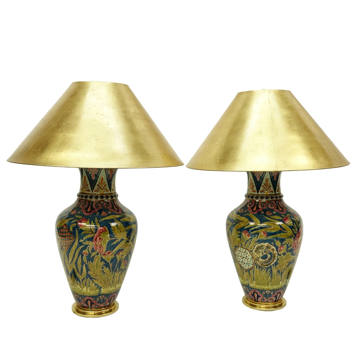 Large Pair of Porcelain Lamps