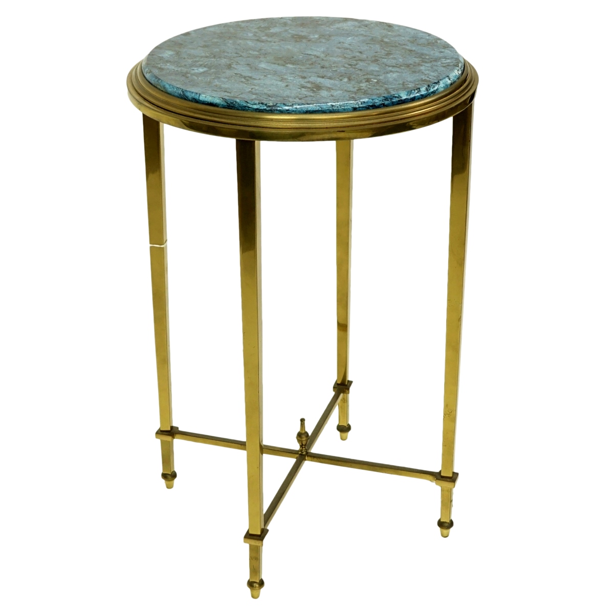Vintage Brass and Granite Side Table