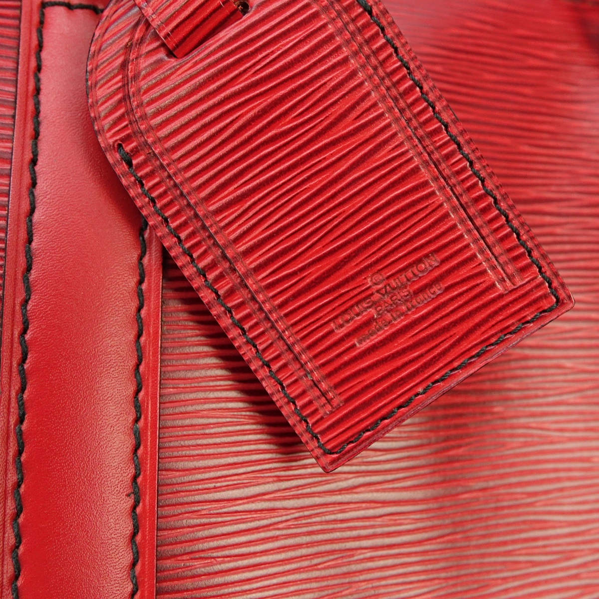 Louis Vuitton Red Epi Keepall 55 Black Stitching