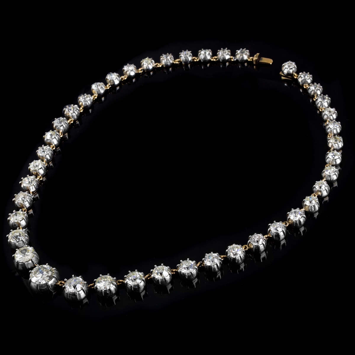 Antique 41.0ct Diamond Riviera Necklace