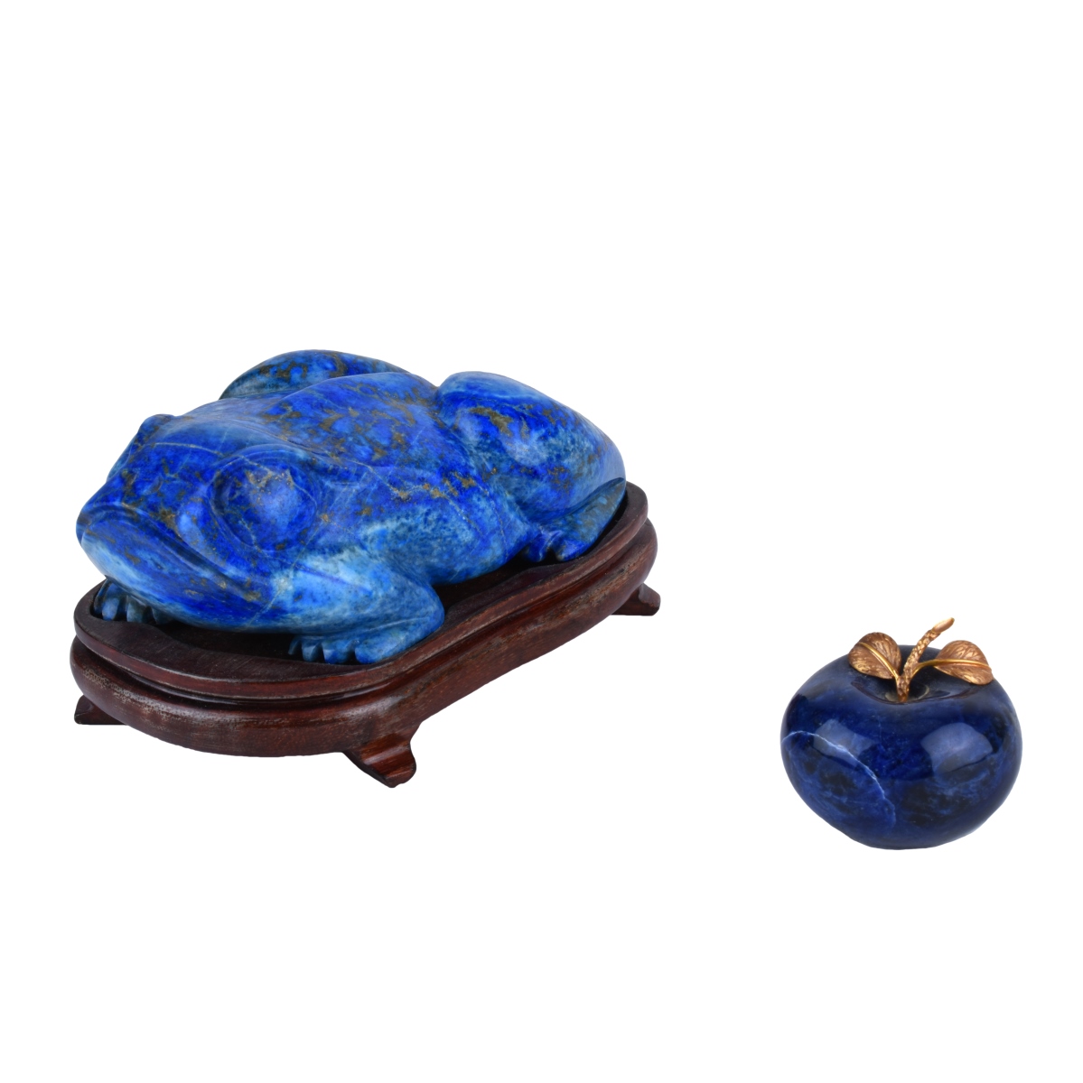 Two (2) Piece Chinese Carved Lapis Lazuli Group