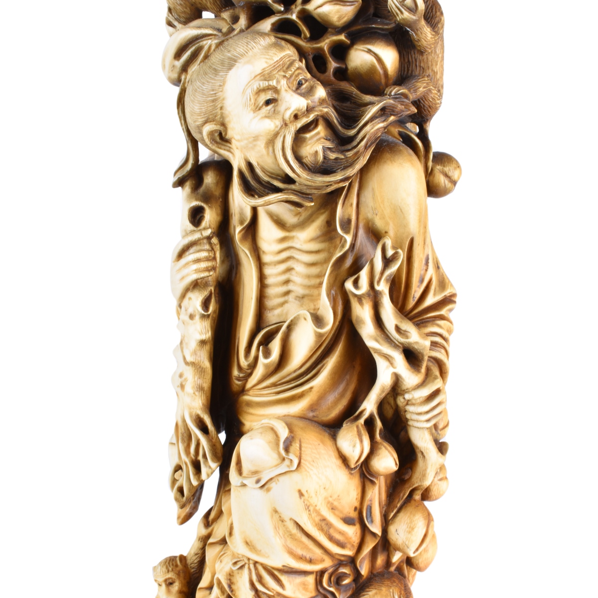 Large Chinese Bone Carving on Stand